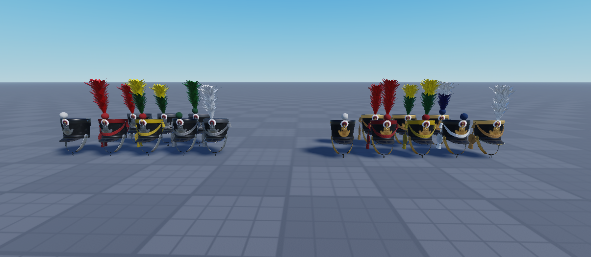 French military shako variations and decorations