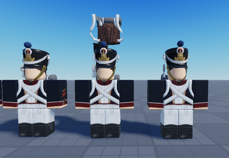 Napoleonic French blue coat and white trousers