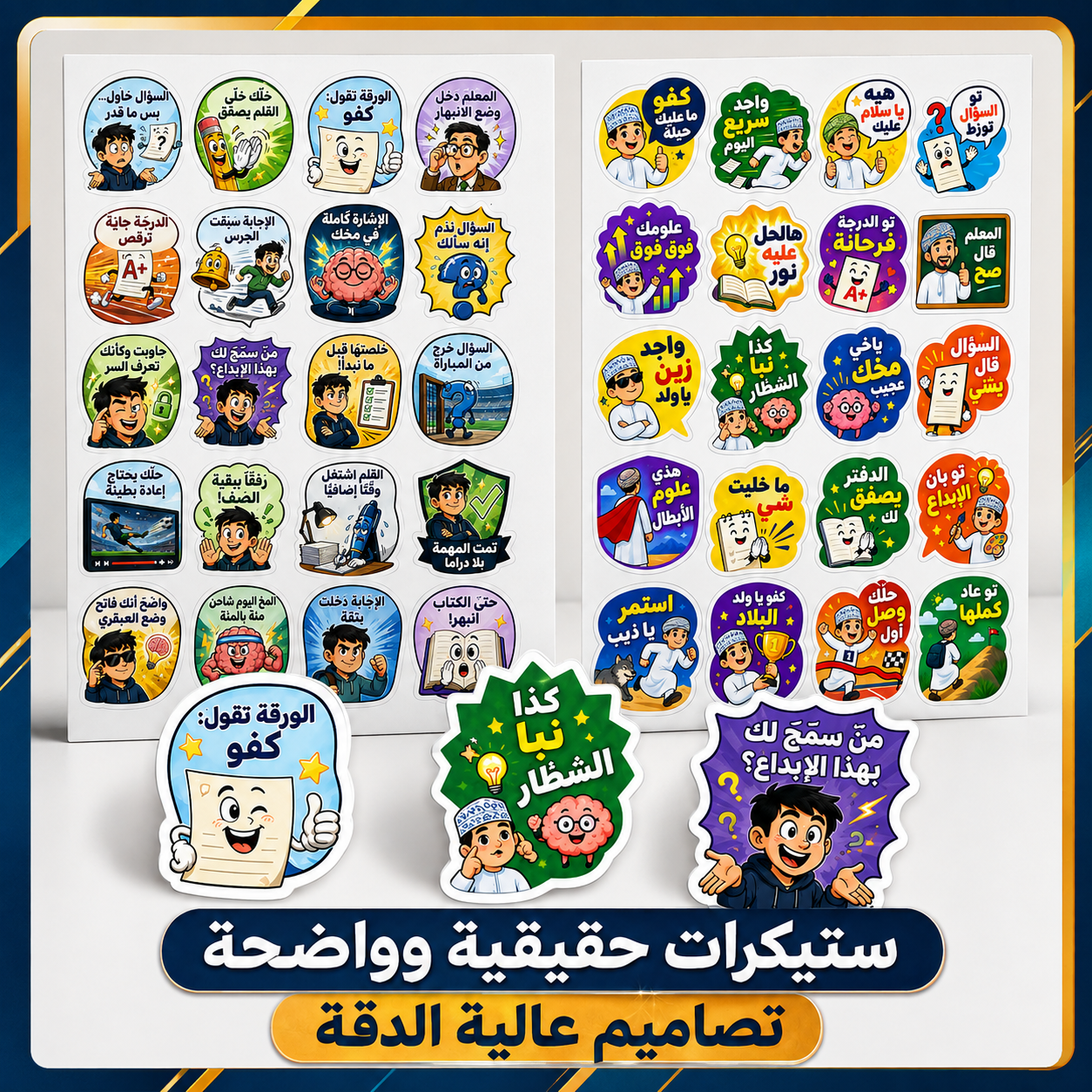ستيكرات تعزيز مضحكة للطلاب | ٤ باقات للاختيار