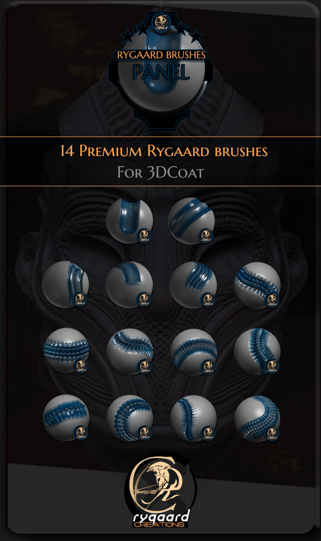 Rygaard Panel brush pack contains 14 different brushes