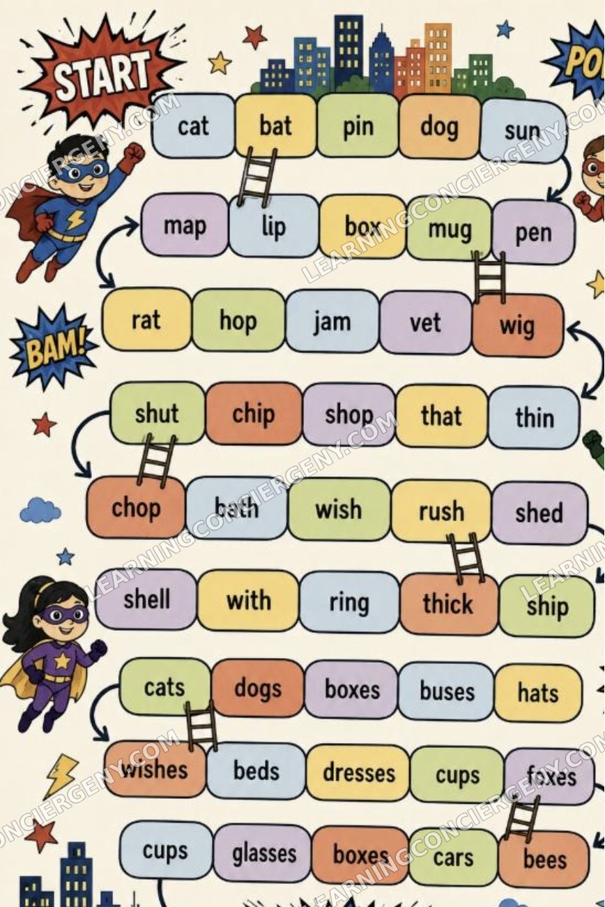 Digraph Superhero Board Game