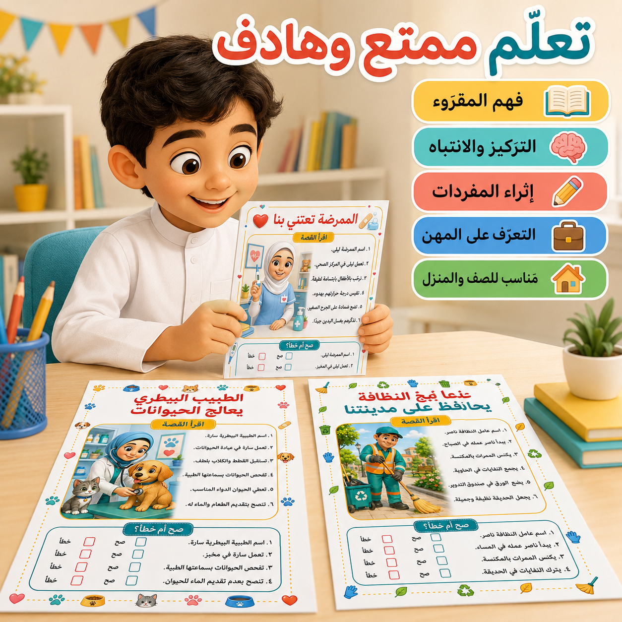 ساعدي طفلك على فهم ما يقرأ | 30 نشاطًا ممتعًا عن المهن