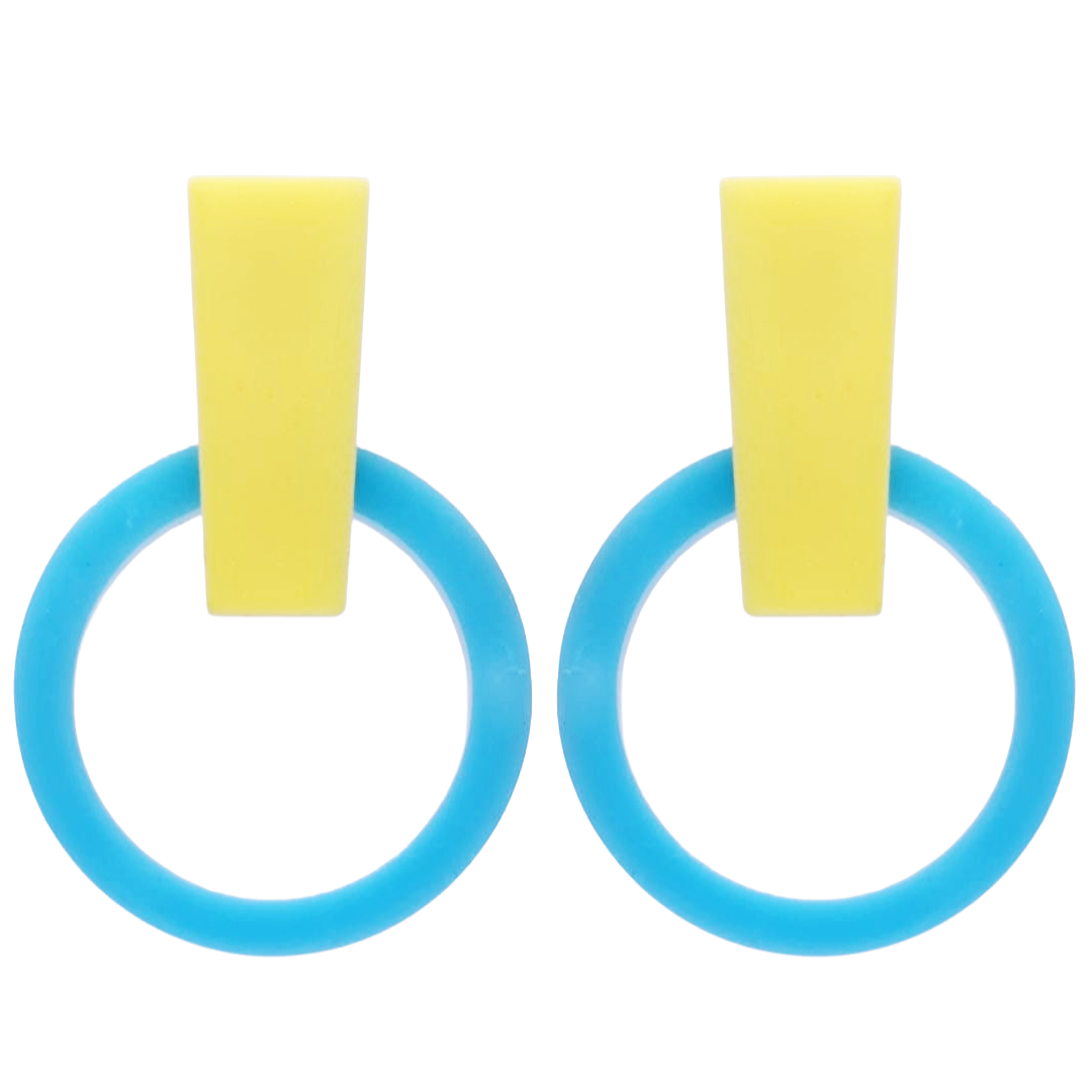 Retro 1980's Colour Block Hoop Earrings by Atomic Cat