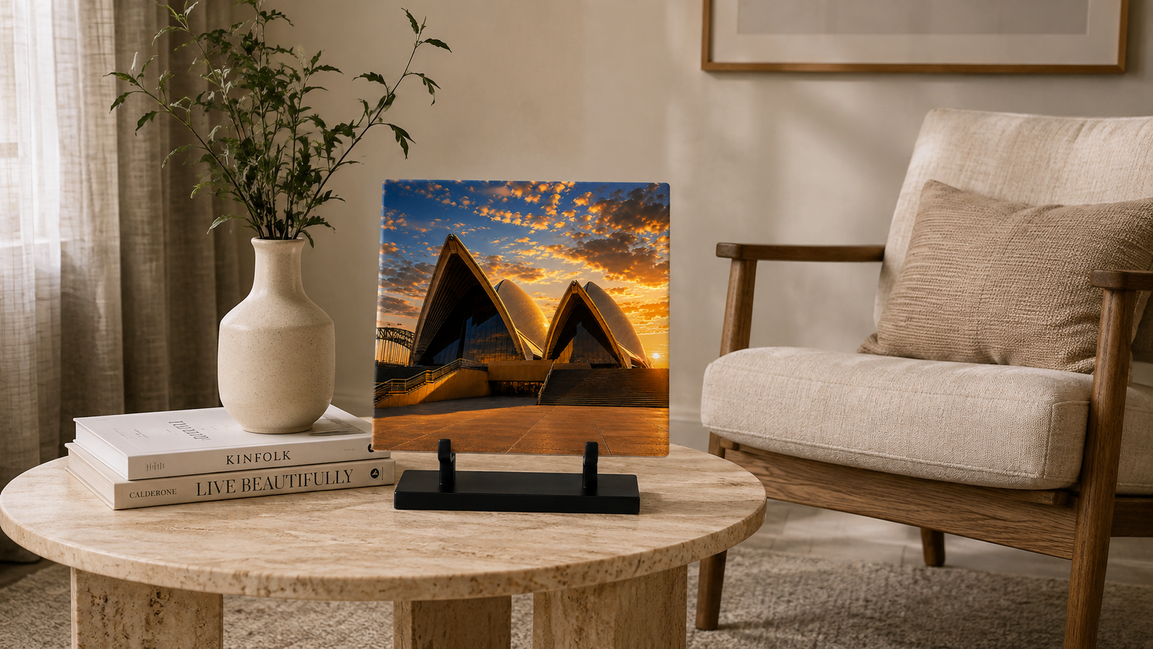 Opera House print on a table