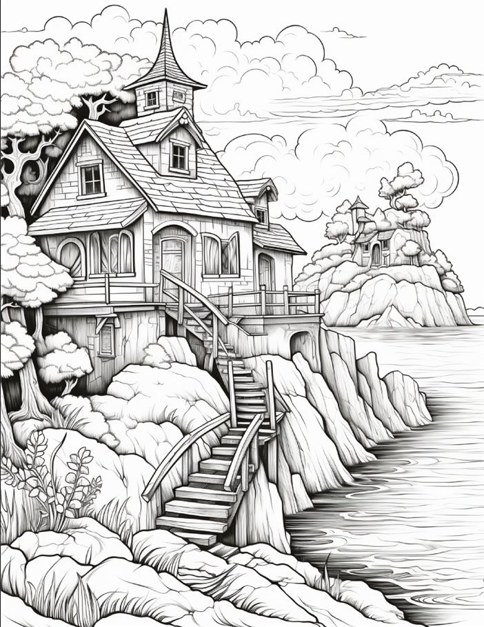 Mystery Island Coloring Pages for Adults