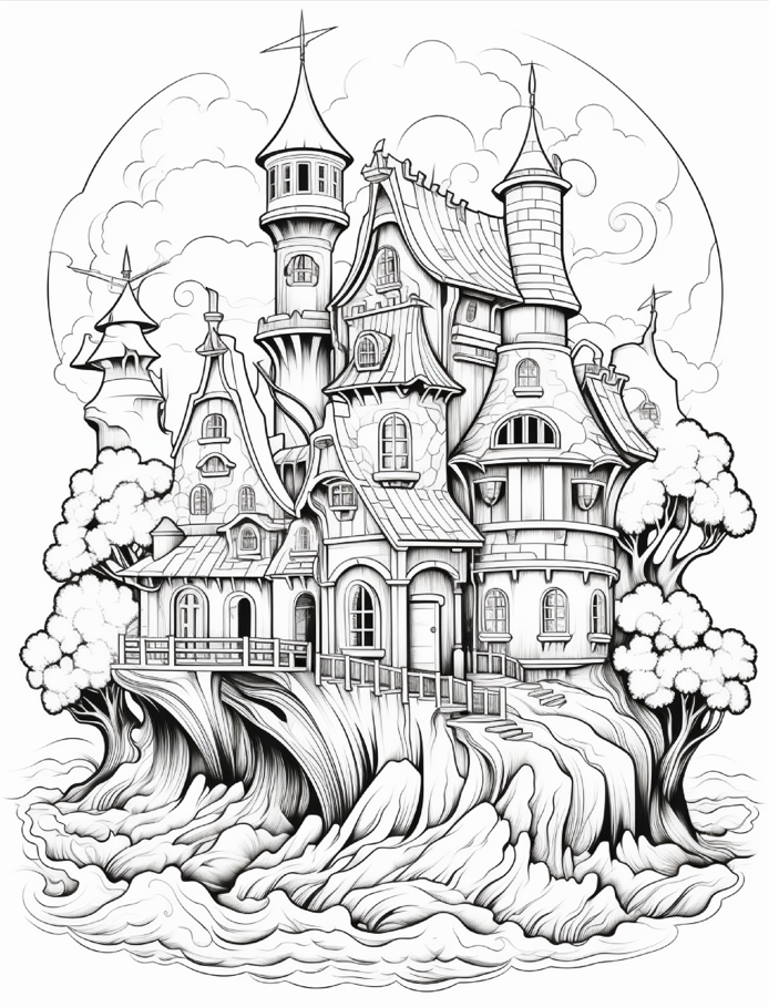Mystery Island Coloring Pages for Adults