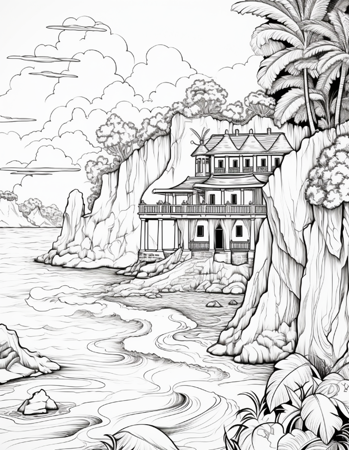 Mystery Island Coloring Pages for Adults