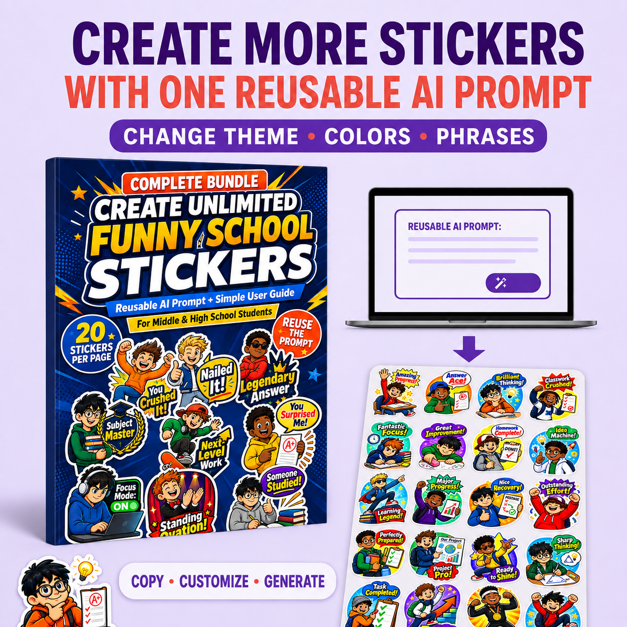 Motivate Teen Boys Without the Eye Rolls | 200 Funny Printable Encouragement Stickers