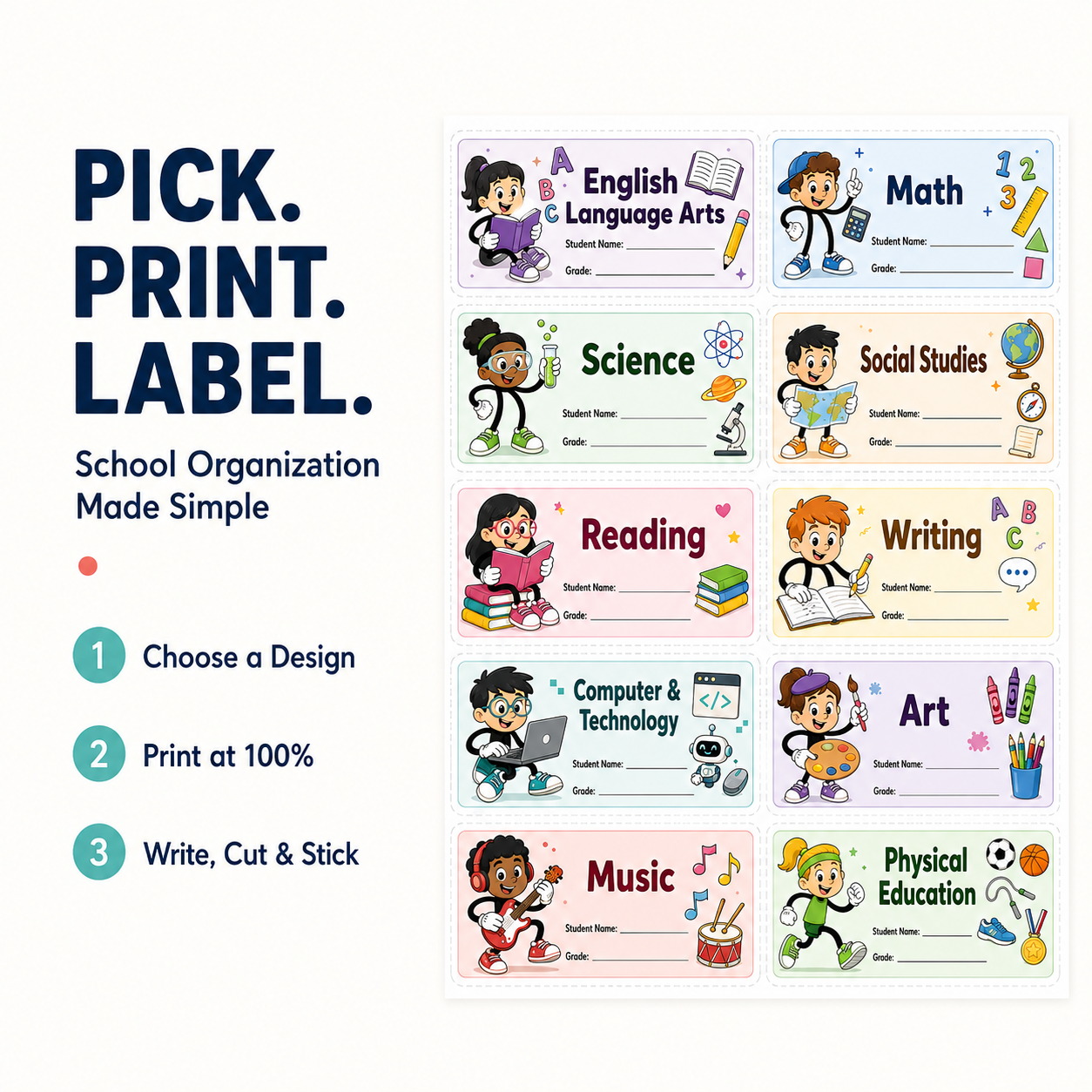 No More “Whose Book Is This?” — Printable School Labels