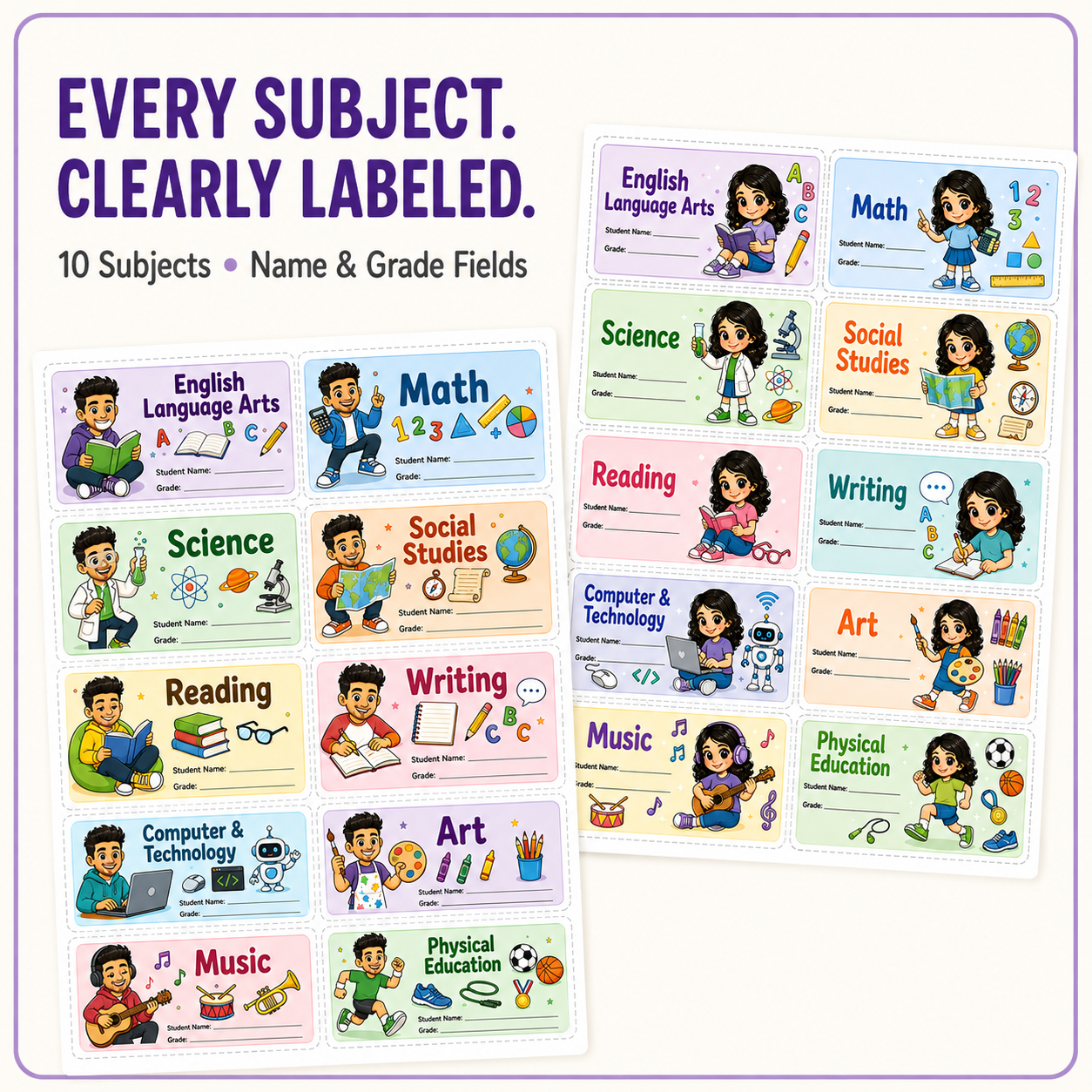 No More “Whose Book Is This?” — Printable School Labels