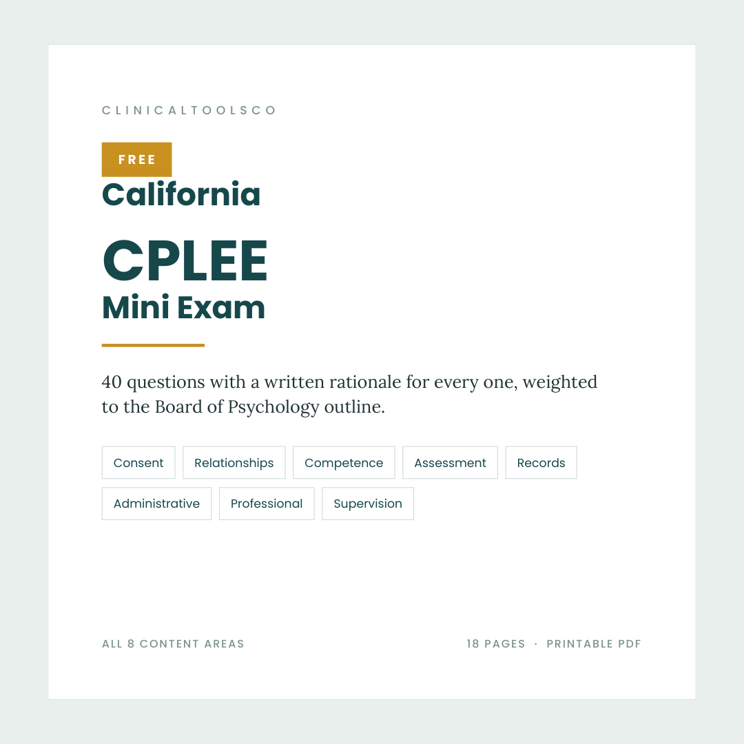 Cover of Free CPLEE Practice Test 2026, 40 Questions with Rationales
