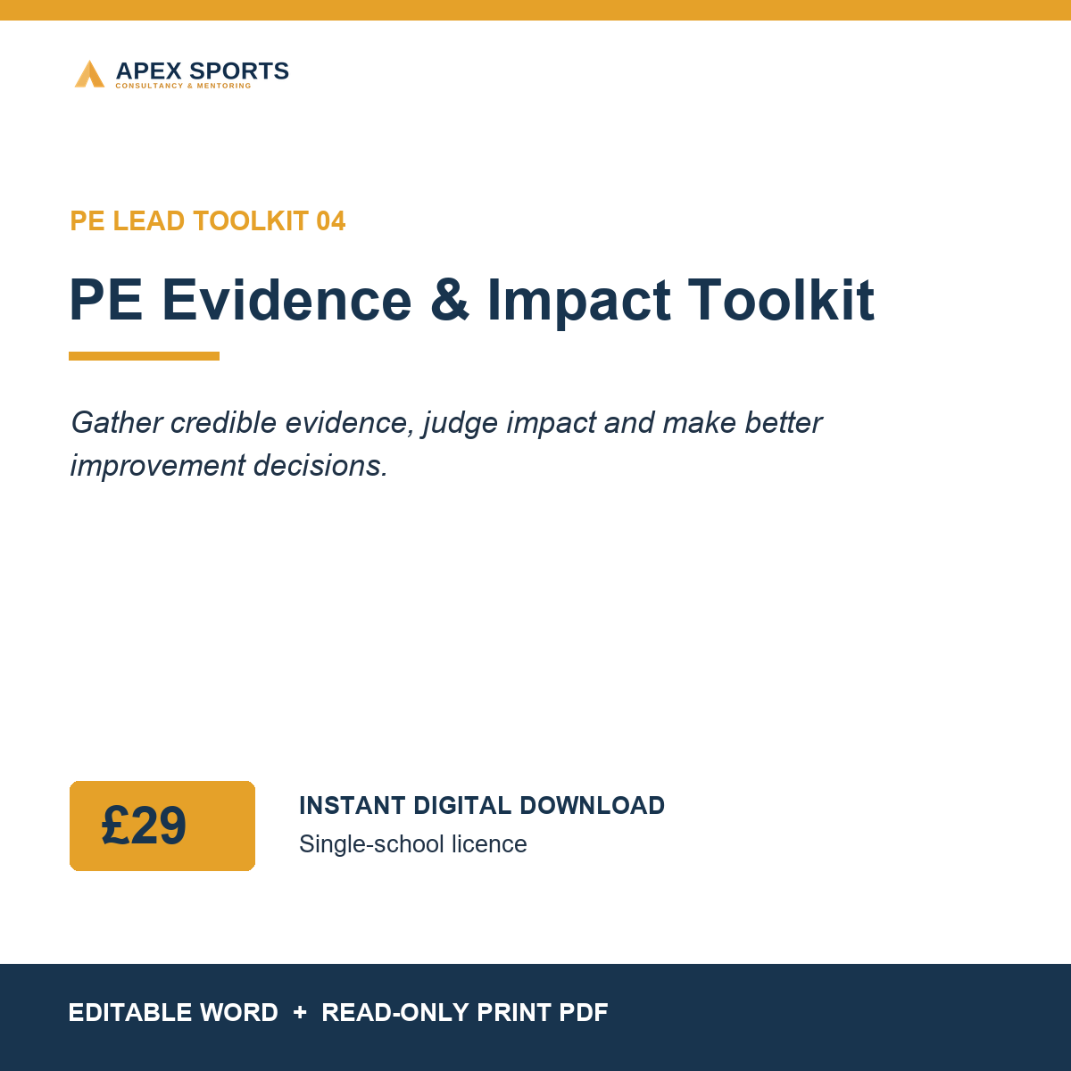 APEX PE Evidence and Impact Toolkit for evaluating and communicating improvements in primary PE.
