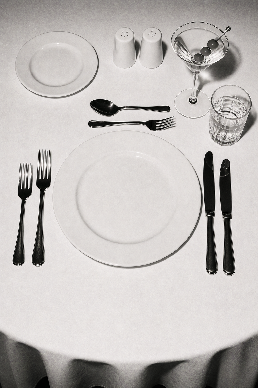 Black and White, Dinner setting, Luxury dining, table decor