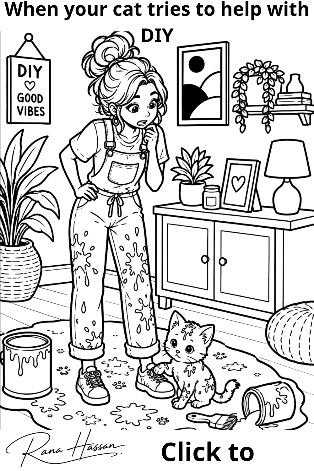 Does your cat always "help" you like this? 🐈 Every cat owner knows this cozy mess! Tell me your funniest cat story or which colors you would pick for this page in the comments below! 👇 Download this printable PDF instantly to start your relaxing coloring 