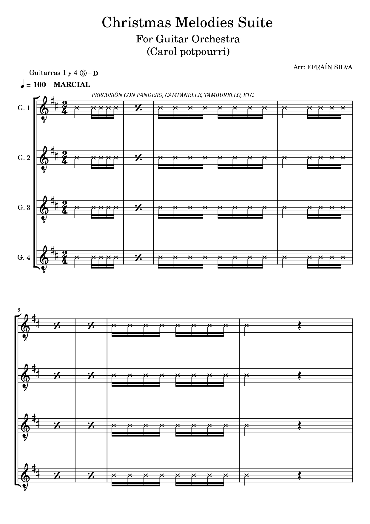 Christmas Melodies Suite, Guitar Orchestra Arrangement, Arreglo Orquesta de Guitarras, Ensamble de Guitarras, Guitar Ensemble Christmas, Efrain Silva, Christmas Carols Medley, Partituras Orquesta Guitarras, Guitar Ensemble Students, Repertorio Pedagogico 