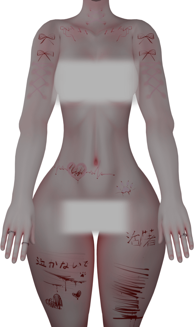 "STOP" tattoo VR-egirl base