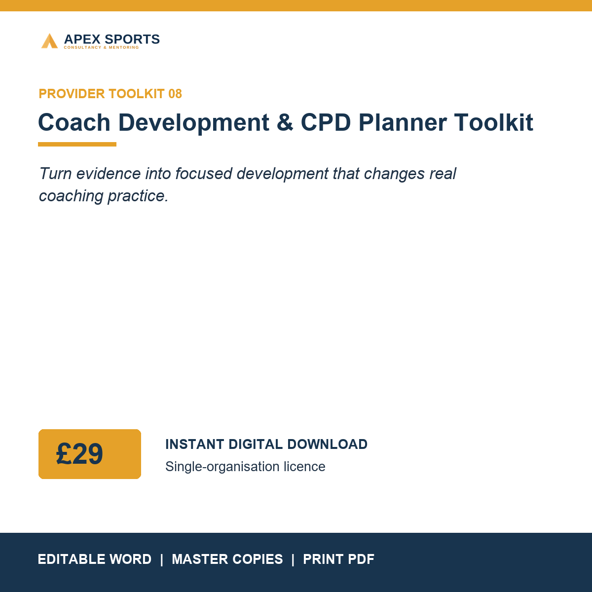APEX Coach Development and CPD Planner Toolkit cover