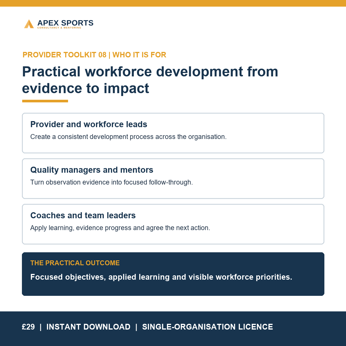 Coach development toolkit for sport providers and managers