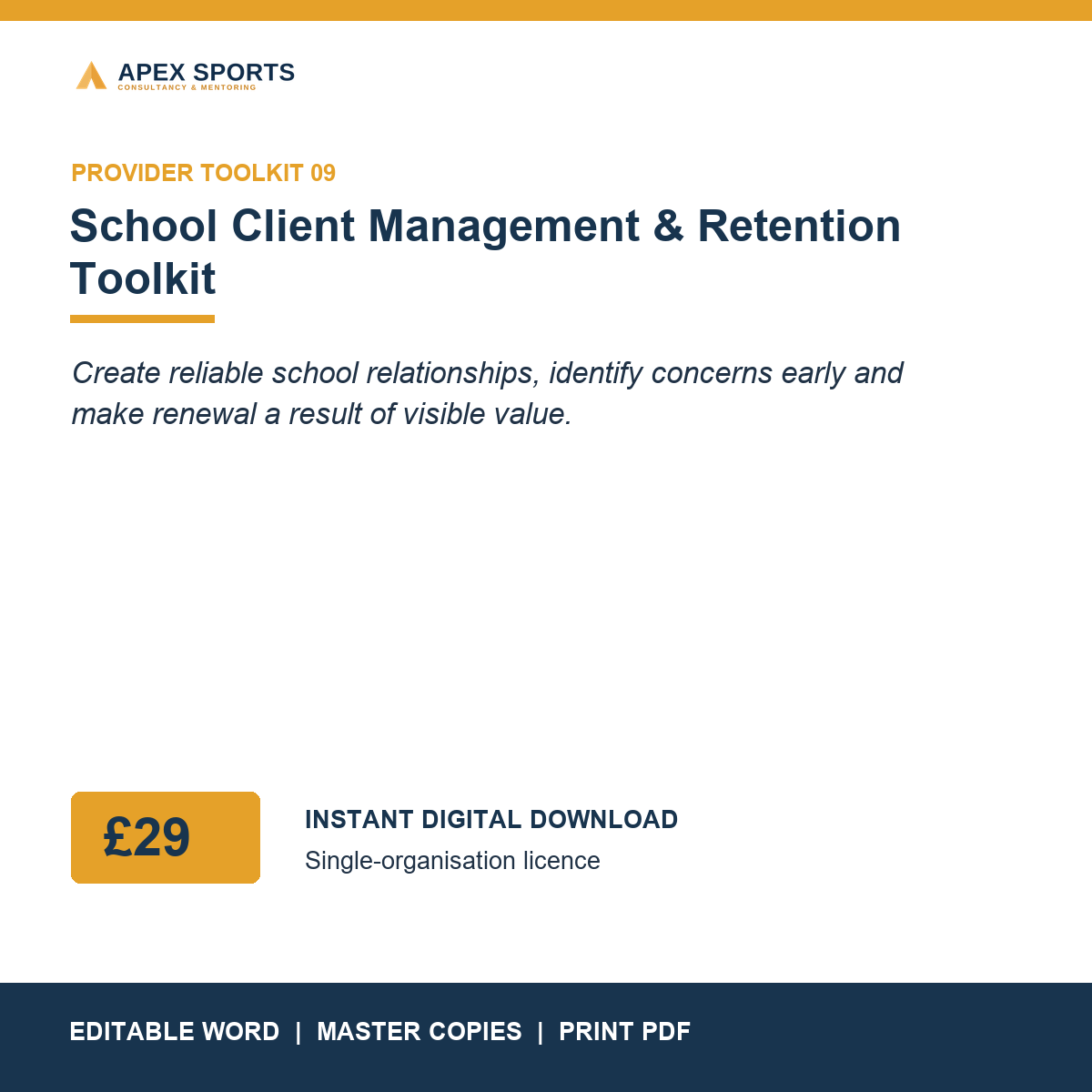 APEX School Client Management and Retention Toolkit cover