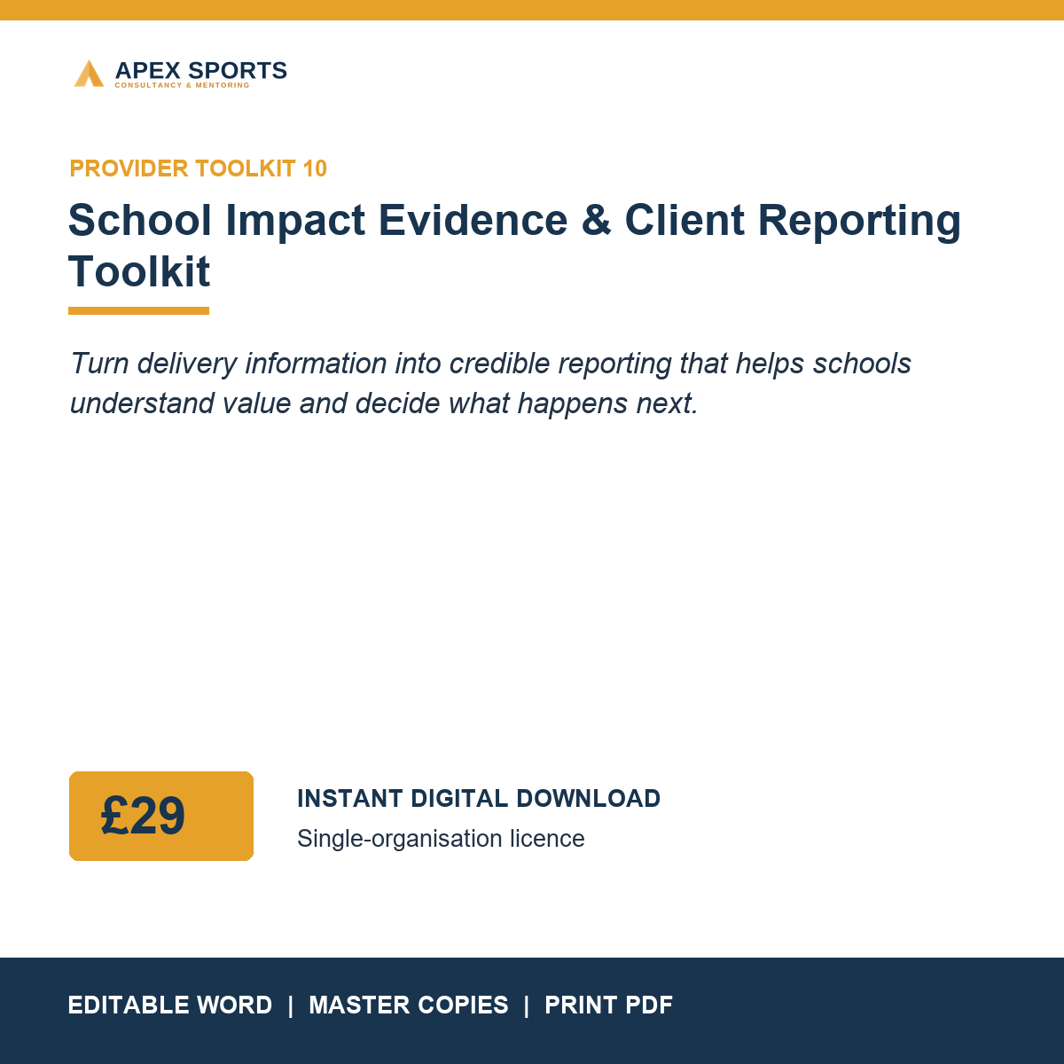APEX School Impact Evidence and Client Reporting Toolkit cover