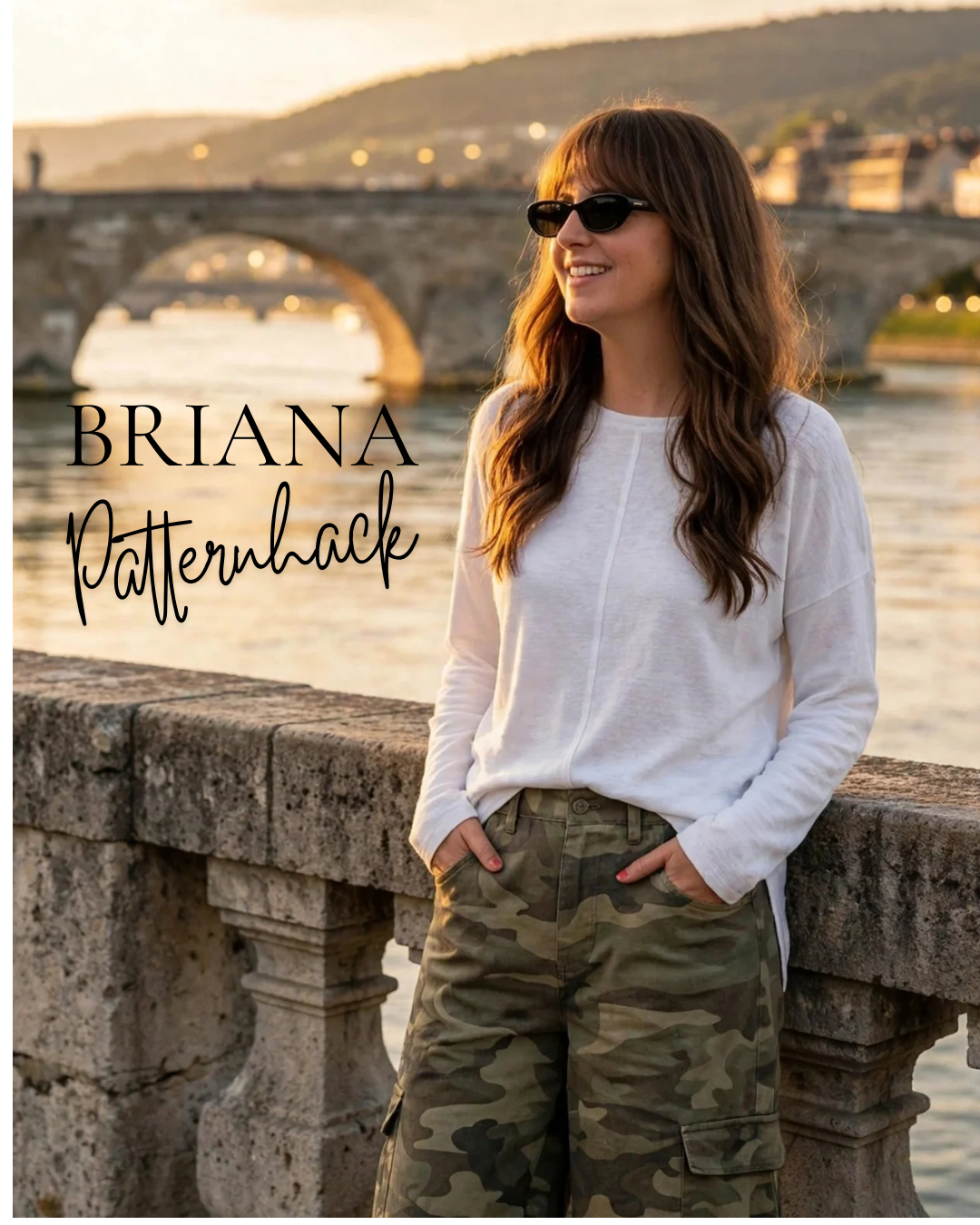 schnittmuster weißes tshirt camouflage bermuda regensburg steinerne brücke brianatee