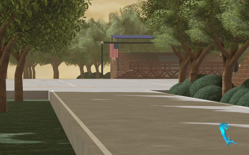 Wide paved military formation area