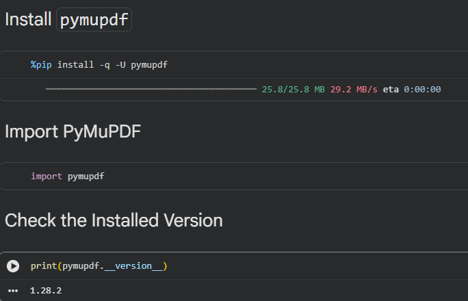 How to Install PyMuPDF in Google Colab with Pip