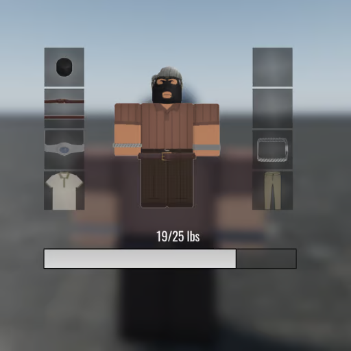 Inventory UI showing item storage slots
