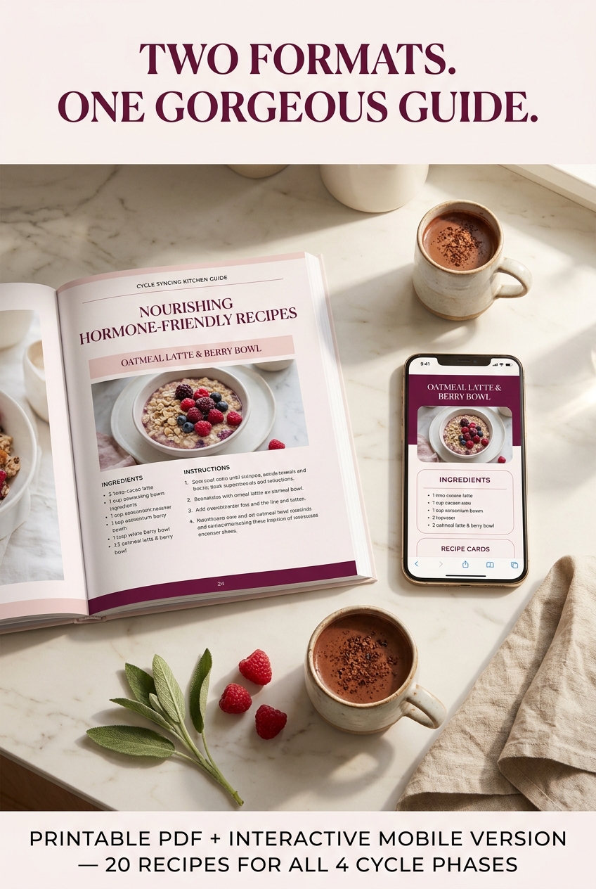cycle syncing, cycle syncing food chart, hormone balancing foods, eating for your cycle, luteal phase foods, hormone balance meal plan, cycle syncing recipes, period nutrition, seed cycling for hormones, PMS relief foods