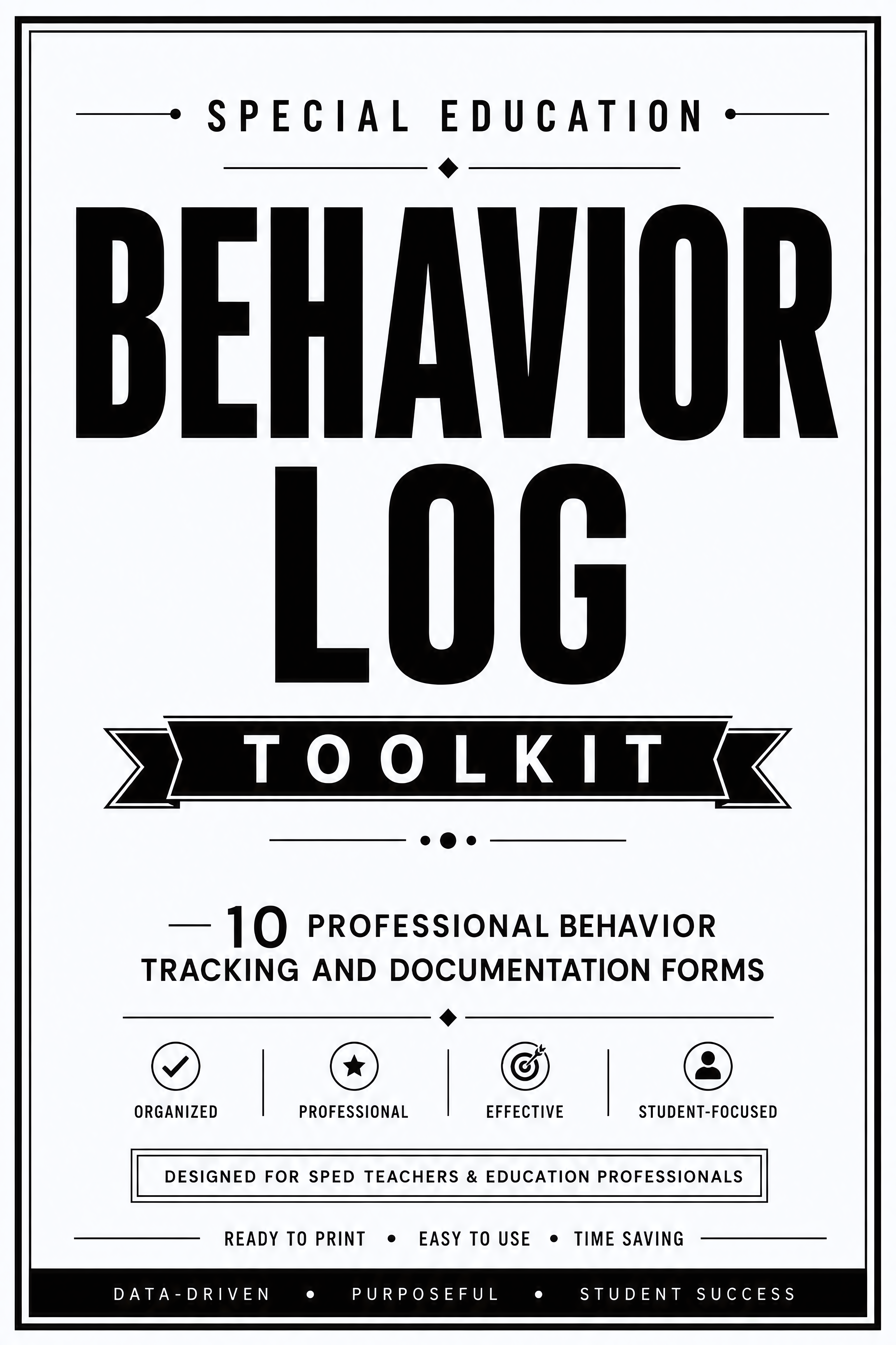 Behavior Log Toolkit: 10 Tracking Forms free printable