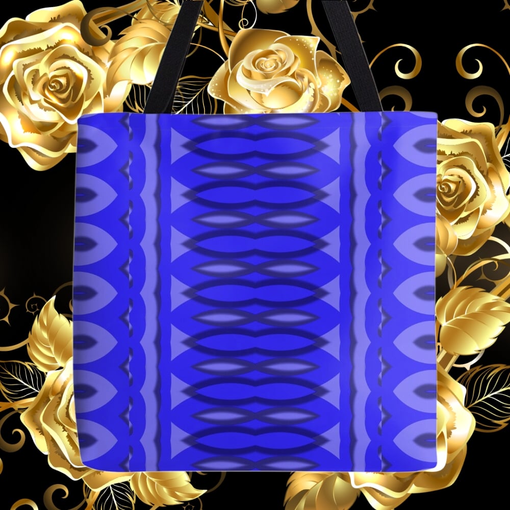 An all-over print tote bag design created by Erin Nevers.