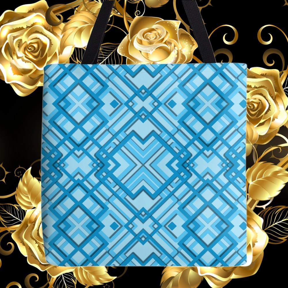 An all-over print tote bag design created by Erin Nevers.
