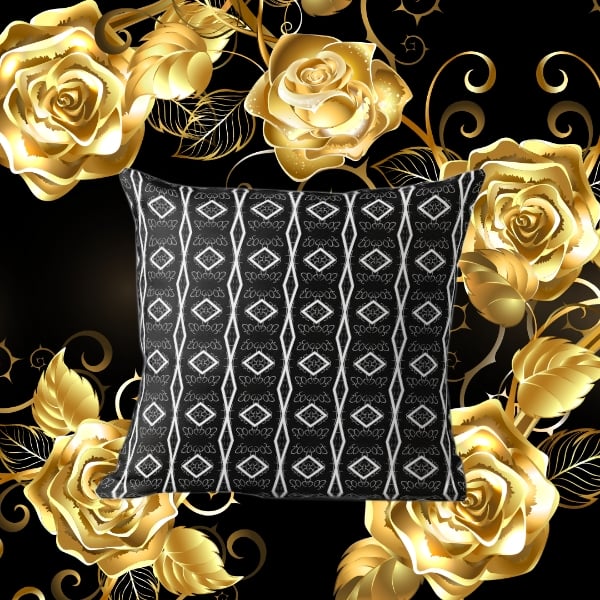 A throw pillow design created by Erin Nevers.