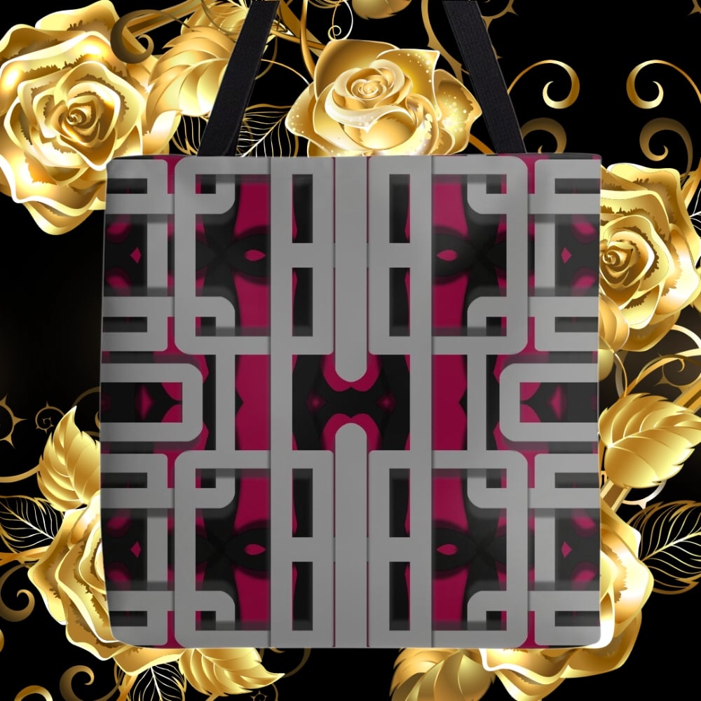 An all-over print tote bag design created by Erin Nevers.