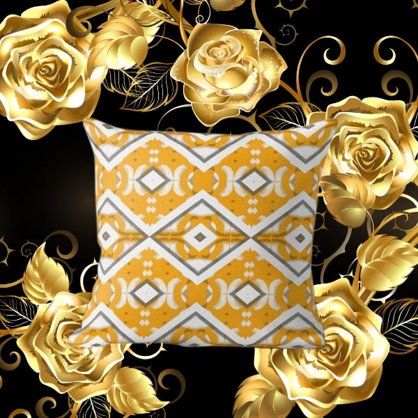 A throw pillow design created by Erin Nevers.