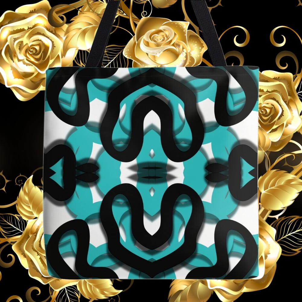 An all-over print tote bag design created by Erin Nevers.