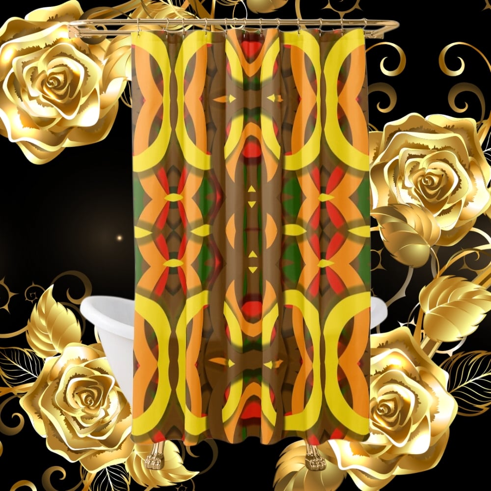 A shower curtain design created by Erin Nevers.