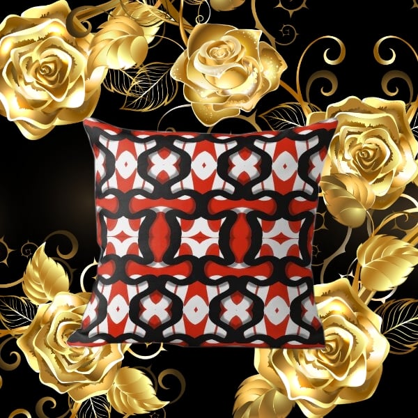A throw pillow design created by Erin Nevers.