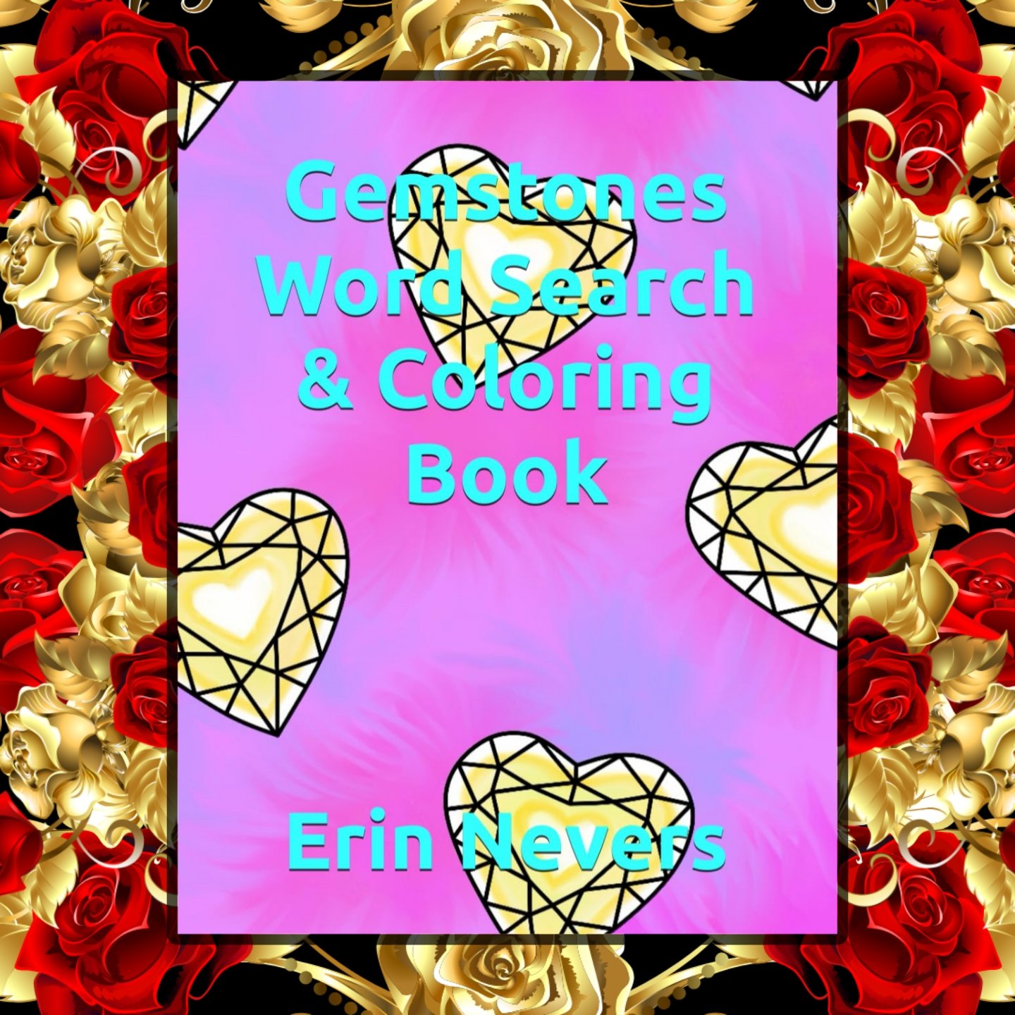 The front cover of Erin Nevers's "Gemstones Word Search & Coloring Book."