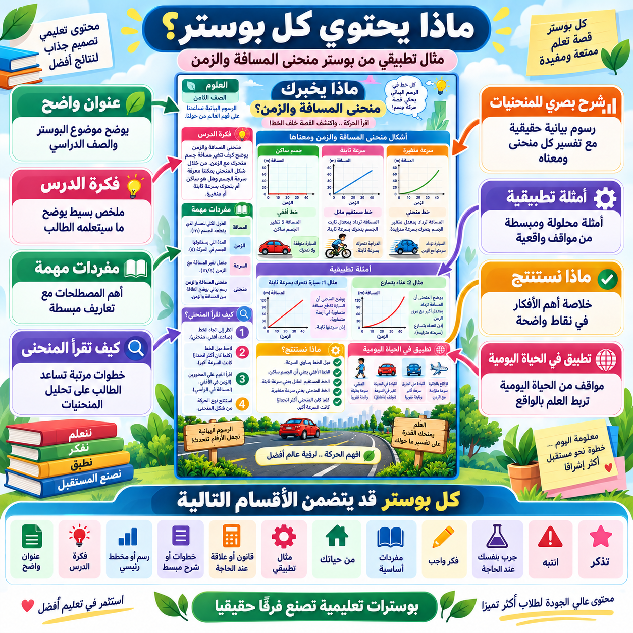 العلوم للصف الثامن: بوسترات إنفوجرافيك تفاعلية تشرح المفاهيم الأساسية ببساطة ومتعة