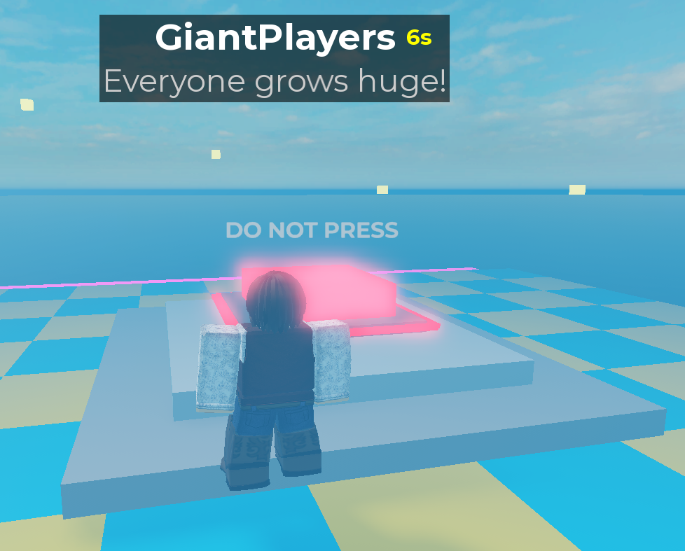 Central button used to trigger random events