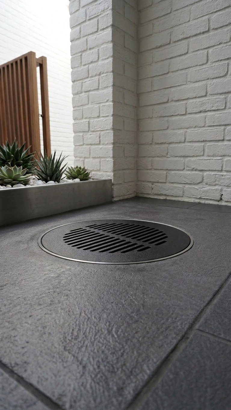 Tapa de Desagüe Circular Ranurada - Rejilla para Patio Cubierto o Lavadero