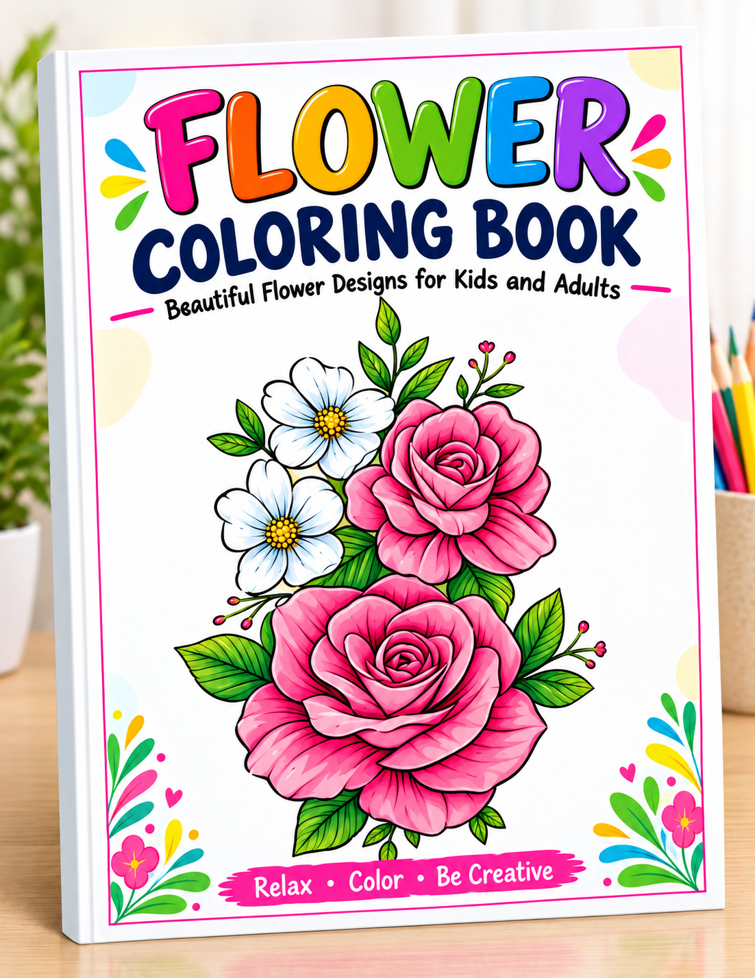 flower coloring book printable, printable flower coloring pages, floral coloring book, flower coloring book for kids, flower coloring book for adults, rose coloring pages printable, daisy coloring pages, floral coloring pages, printable coloring book, nature coloring pages, relaxing coloring book, flower activity book, creative coloring pages