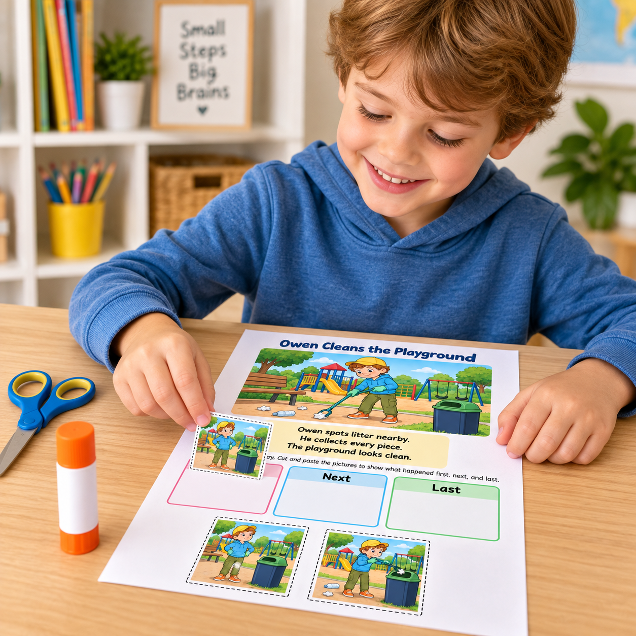 Build Sequencing & Reading Skills – 50 Printable Cut-and-Paste Activities for Kids Ages 5–8