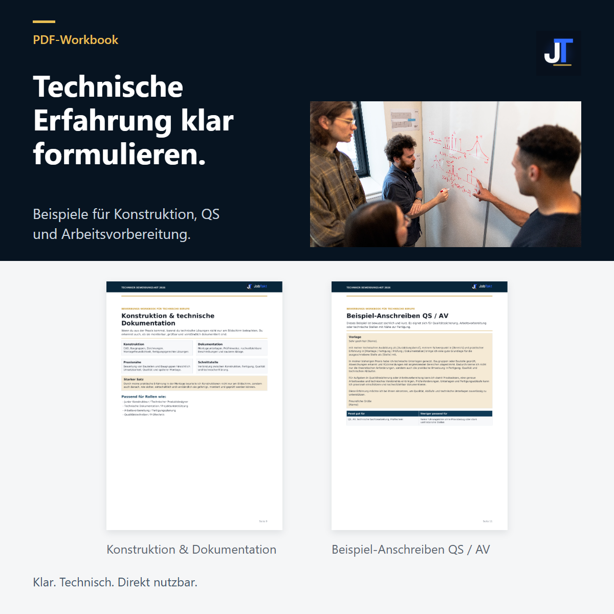 Vorschau des 22-seitigen PDF-Workbooks für Lebenslauf, Anschreiben und Bewerbungsgespräch