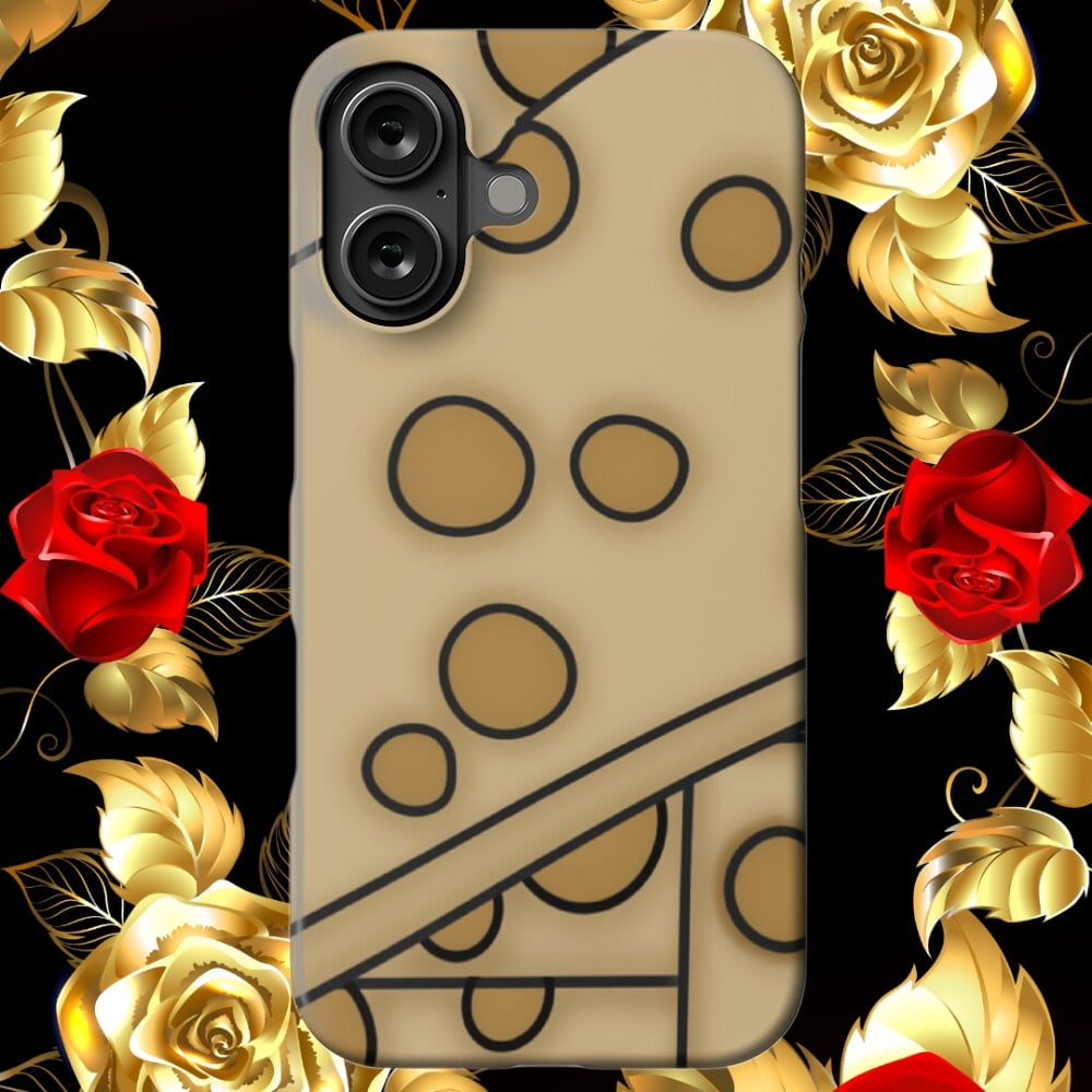 A phone case displaying an illustration of Swiss Cheese.