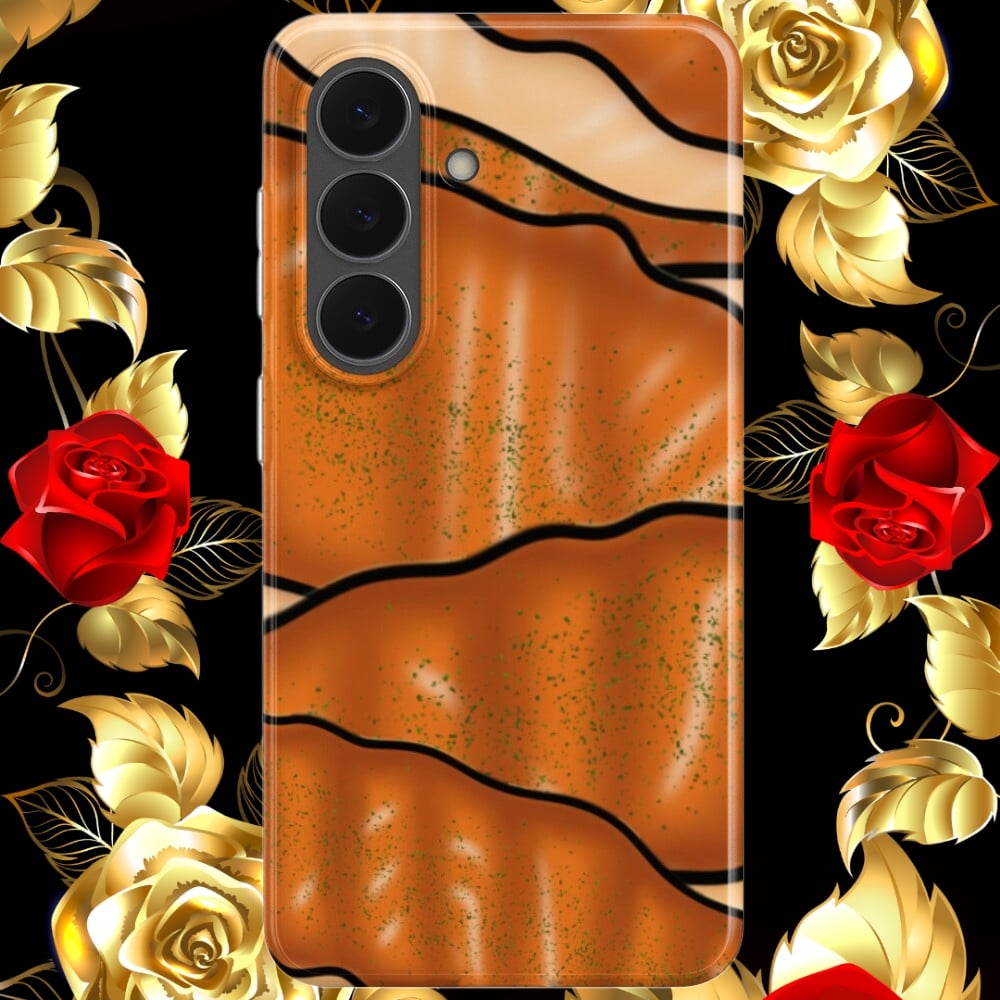 A phone case displaying an illustration of Salmon Fillets.