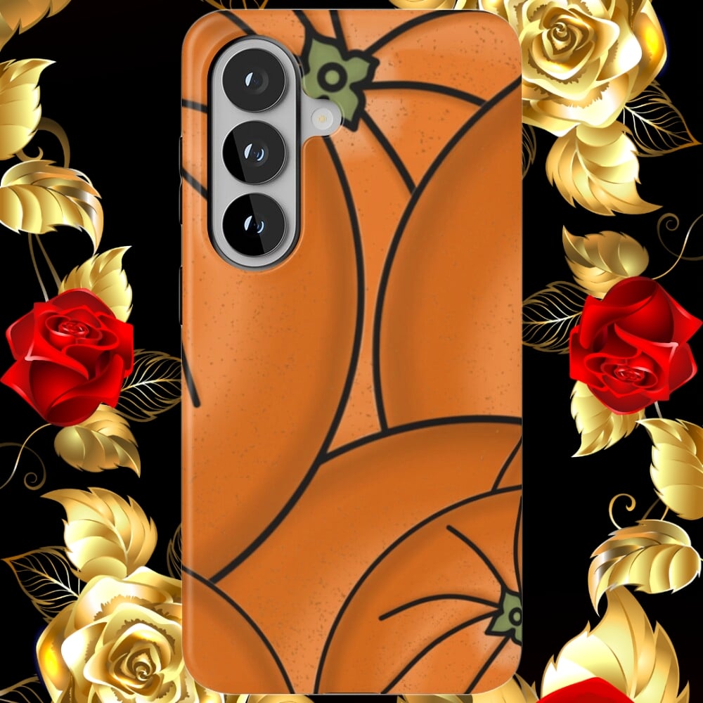A phone case displaying an illustration of Oranges.