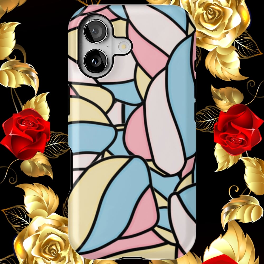 A phone case displaying an illustration of Marshmallows.