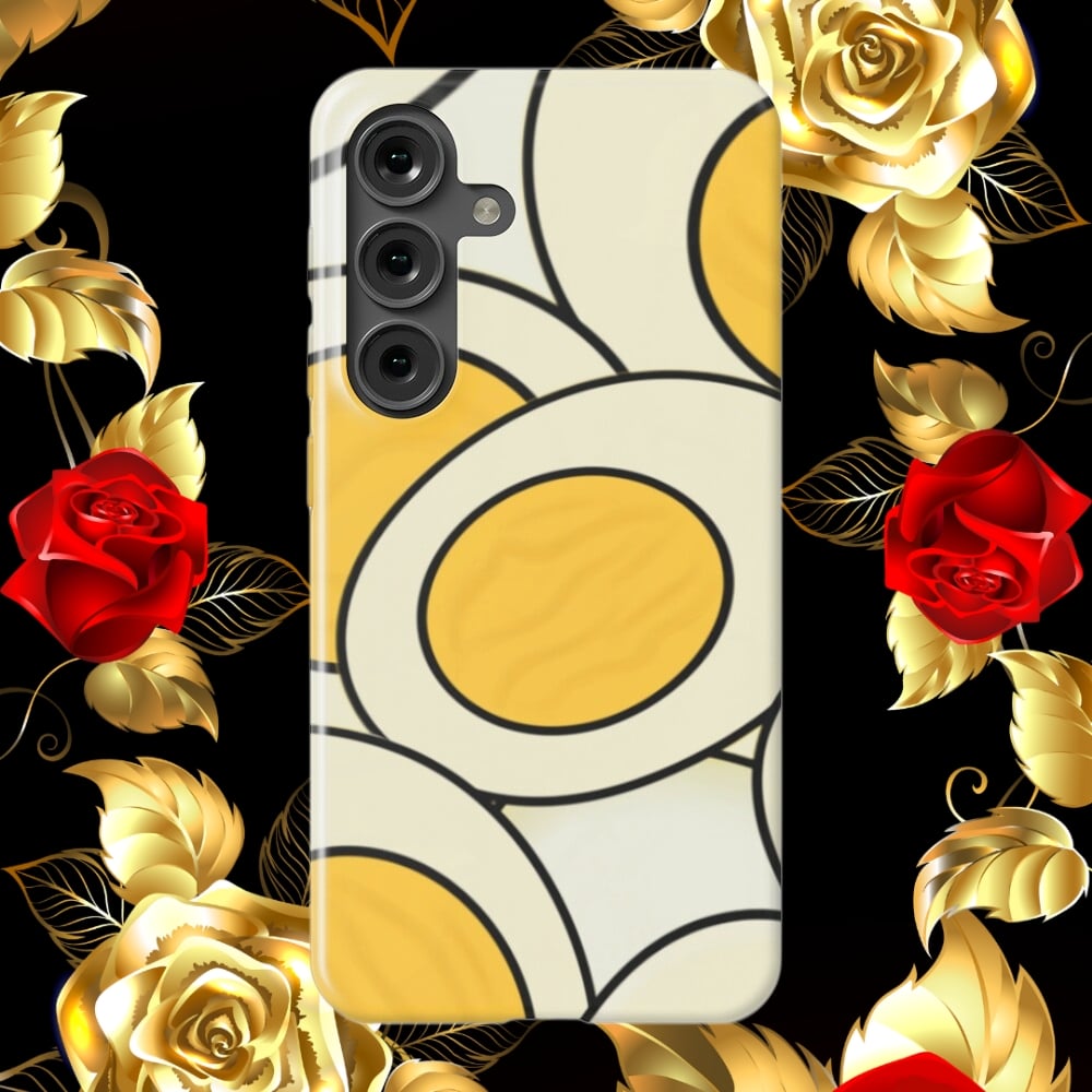 A phone case displaying an illustration of Eggs.